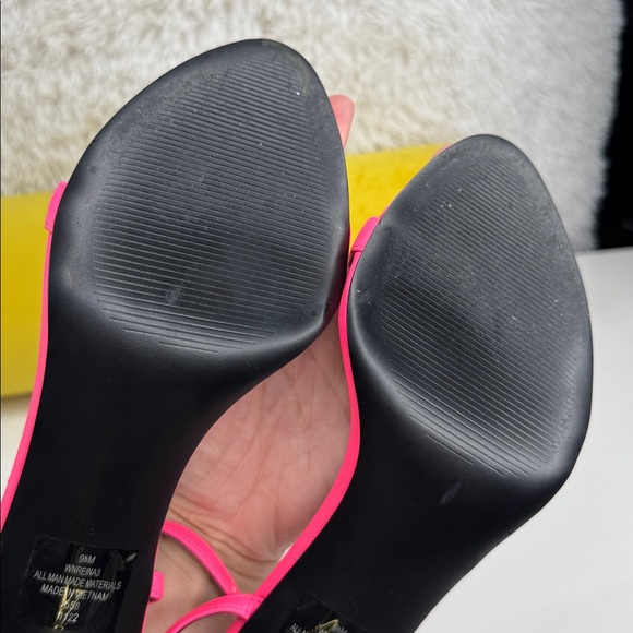 Nine West • Women's Reina Heeled Sandal • Neon Pink • Size 9.5 • - Picture 12 of 17